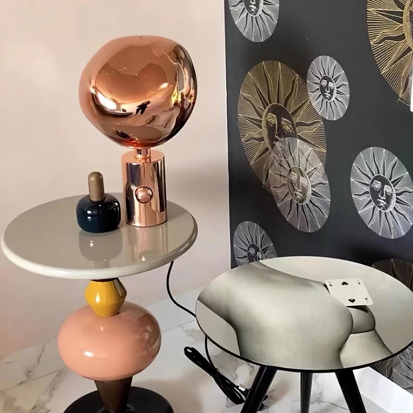 Tambora Lava Cylindrical Table Lamp with Plug