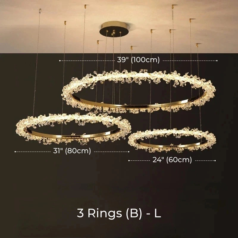 Starveil Crystal Pebbles Ring LED Chandelier