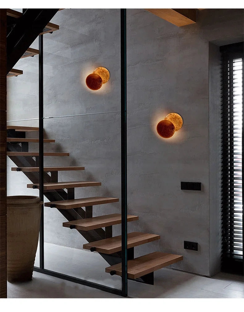 Moon Phase Metal Wall Lamp