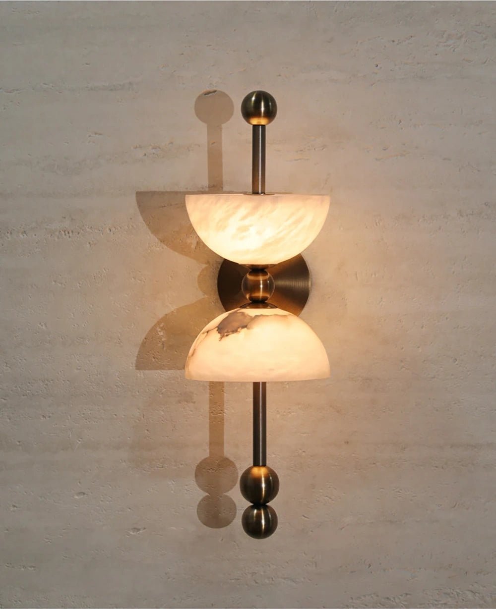 Celeste Double Dome Alabaster Pendant Light