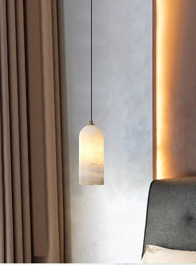Natural Alabaster Lighting, Minimalist Alabaster Pendant Light, Soft ...