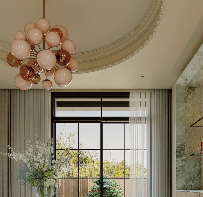 Sweet Bubbles Glass Chandelier, Pink