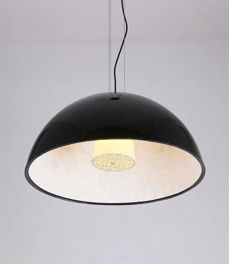 Resin Floral Relief Bloom Dome Pendant Light