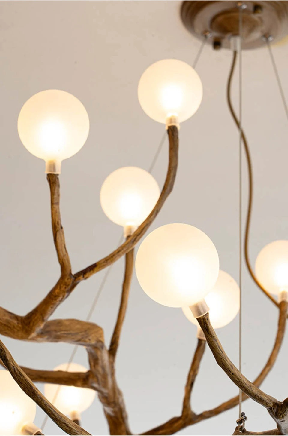 Elowen Rustic Tree Branch Chandelier, Dimmable