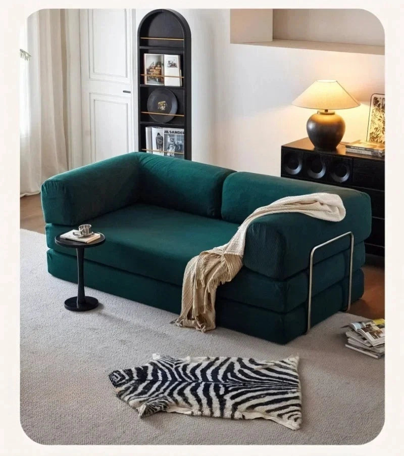 Foldable Corduroy Sofa Bed – Modern Minimalist Living Room Seating for Small Spaces