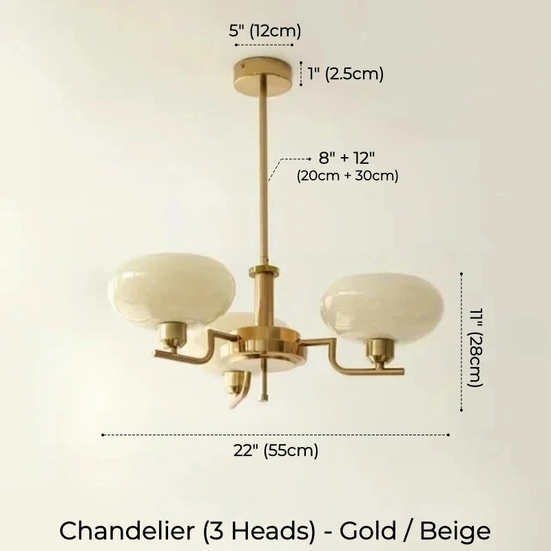 Oria Bauhaus Glass Chandelier & Wall Sconce