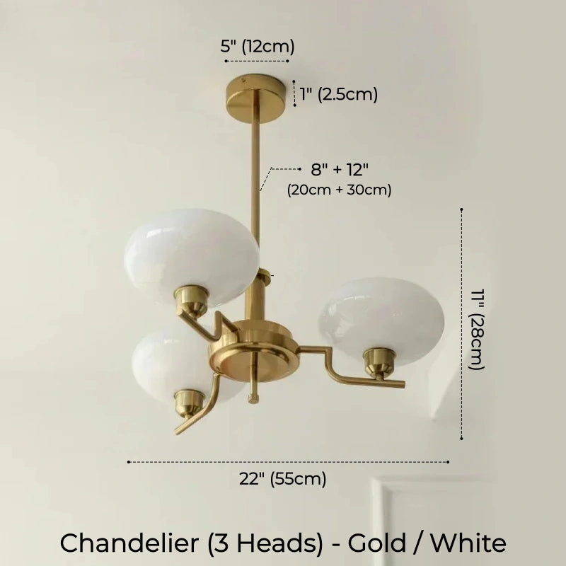 Oria Bauhaus Glass Chandelier & Wall Sconce