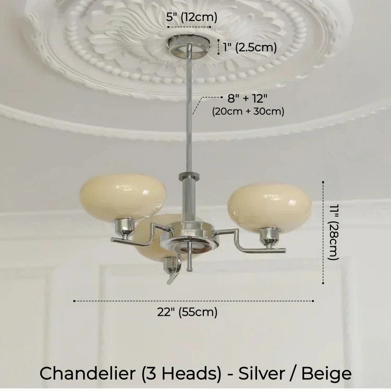 Oria Bauhaus Glass Chandelier & Wall Sconce