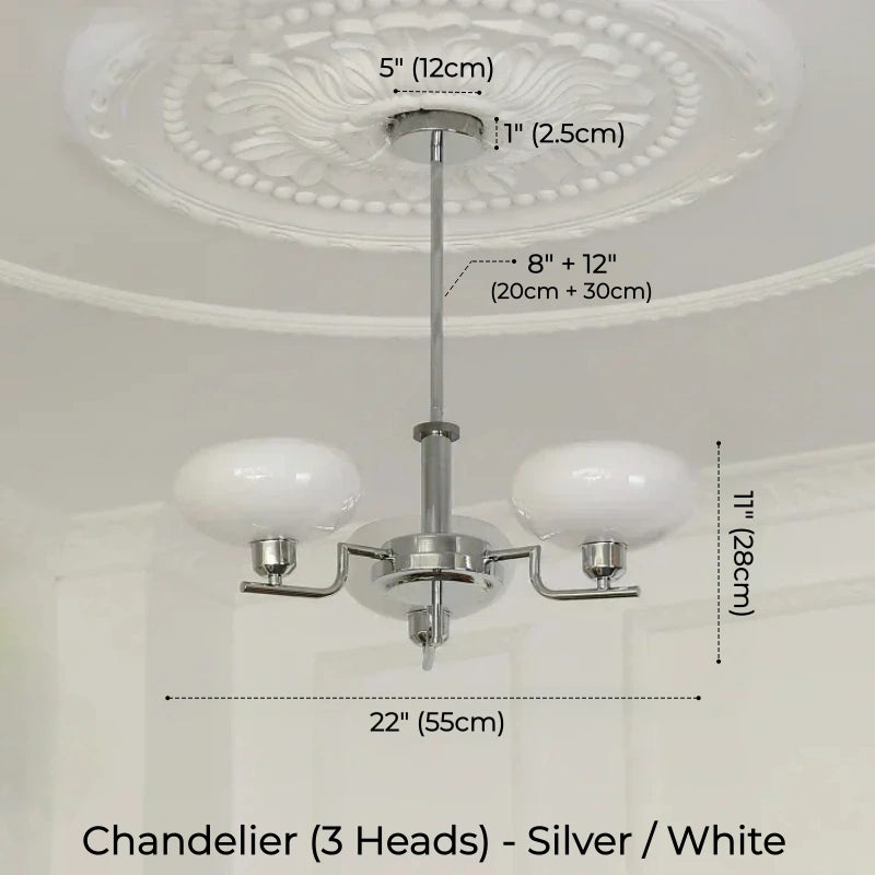 Oria Bauhaus Glass Chandelier & Wall Sconce