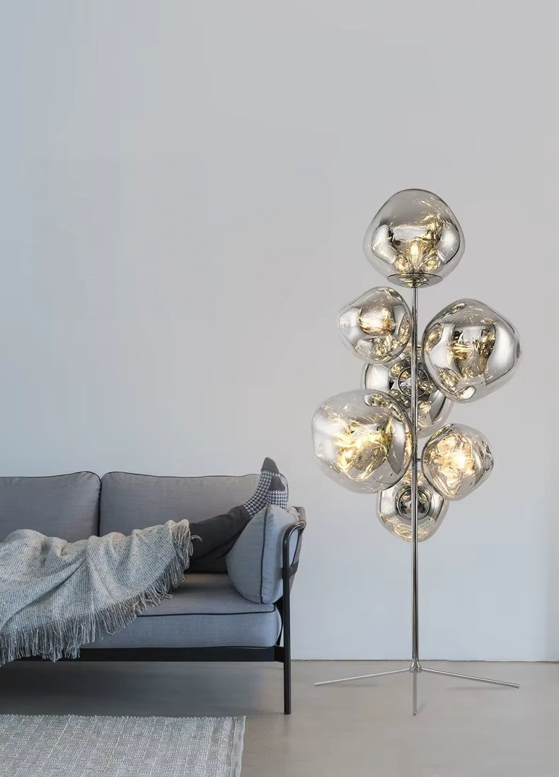 Tambora Lava Floor Lamp with Low-Profile Tripod Base