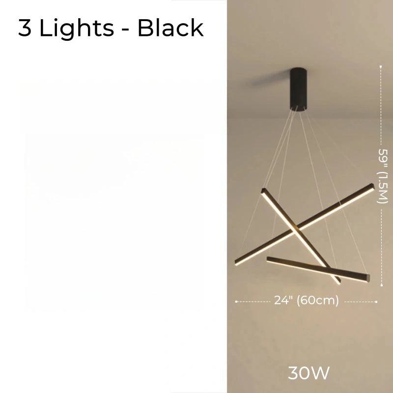 Hoell Geometry Layered Multi-Layers LED Chandelier, Black