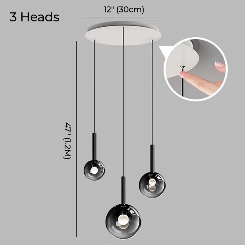 Sylvara Smoky Gray Glass Cluster Chandelier