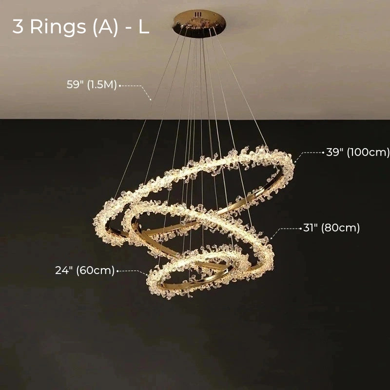 Starveil Crystal Pebbles Ring LED Chandelier