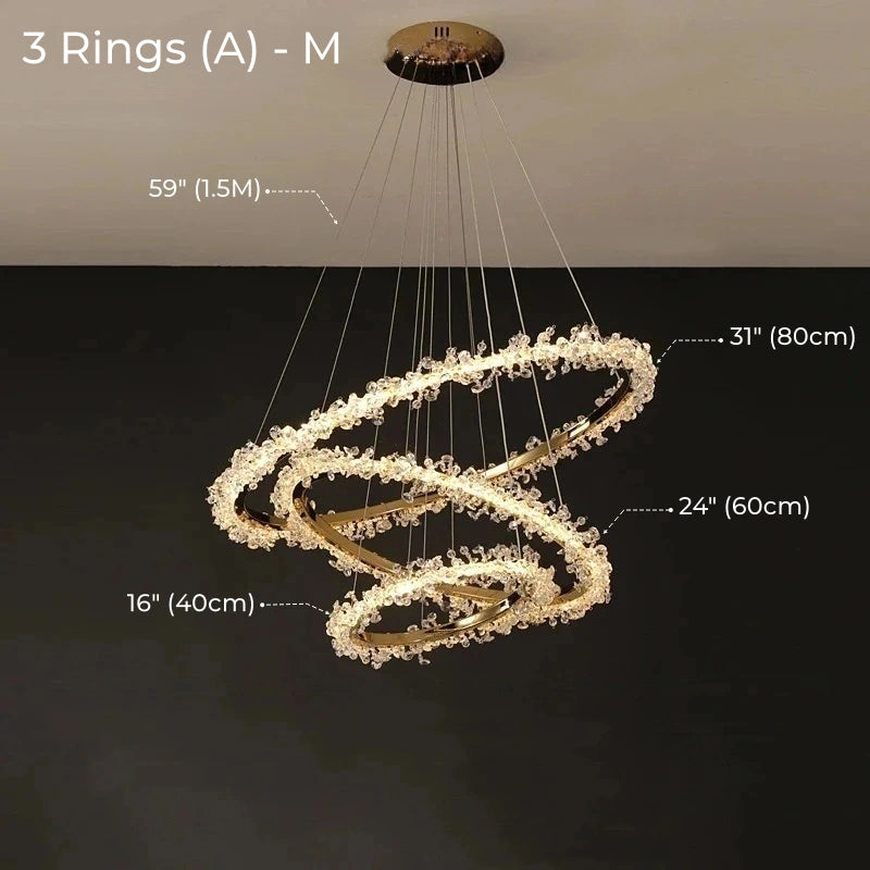 Starveil Crystal Pebbles Ring LED Chandelier