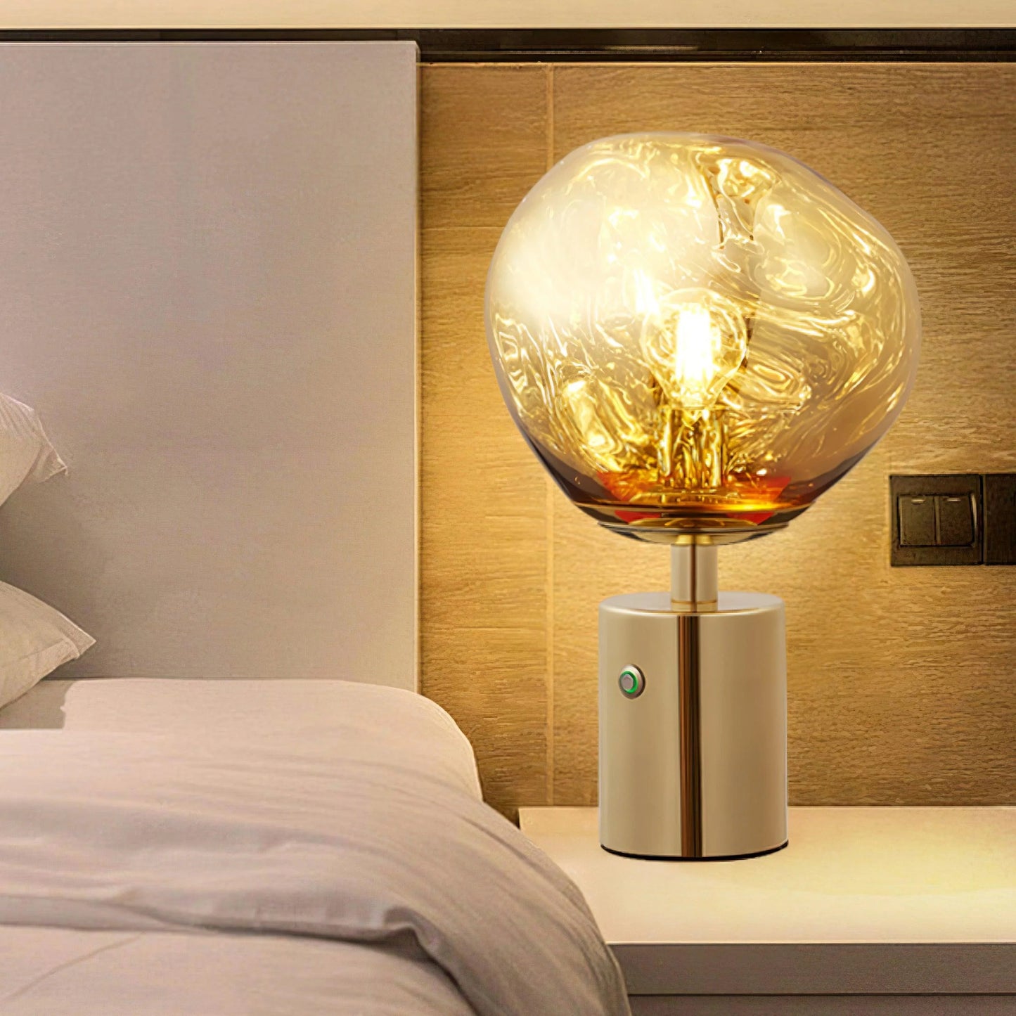 Tambora Lava Cylindrical Table Lamp with Plug