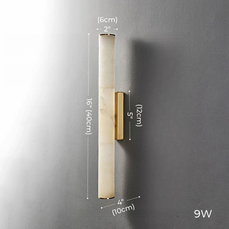 Daphne Laurel Tube Alabaster Wall Sconce