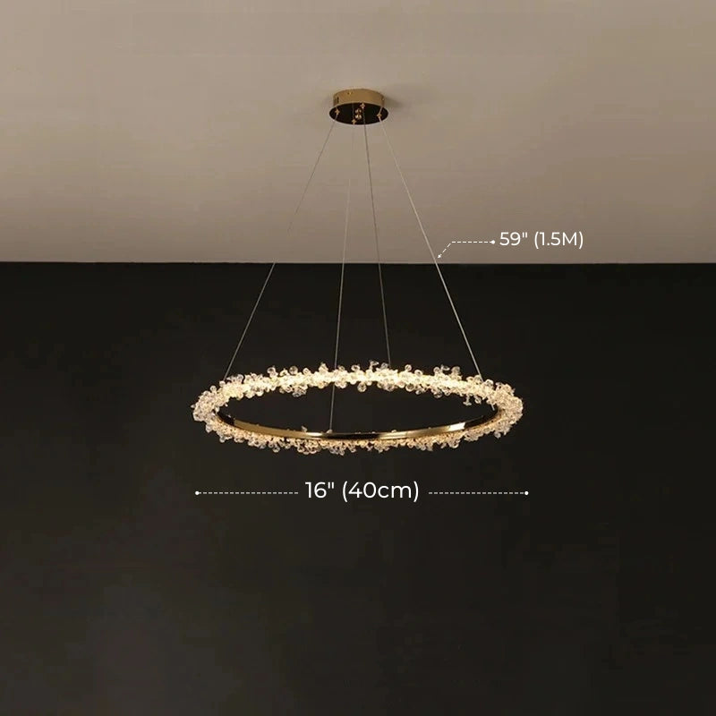 Starveil Crystal Pebbles Ring LED Chandelier