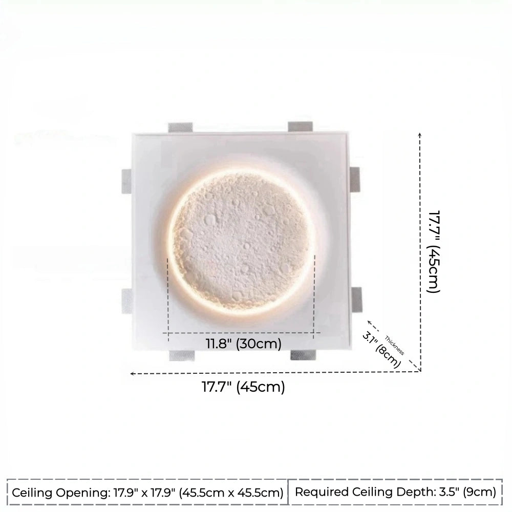 Moon Halo Recessed Gypsum Ceiling Light, Wall Light