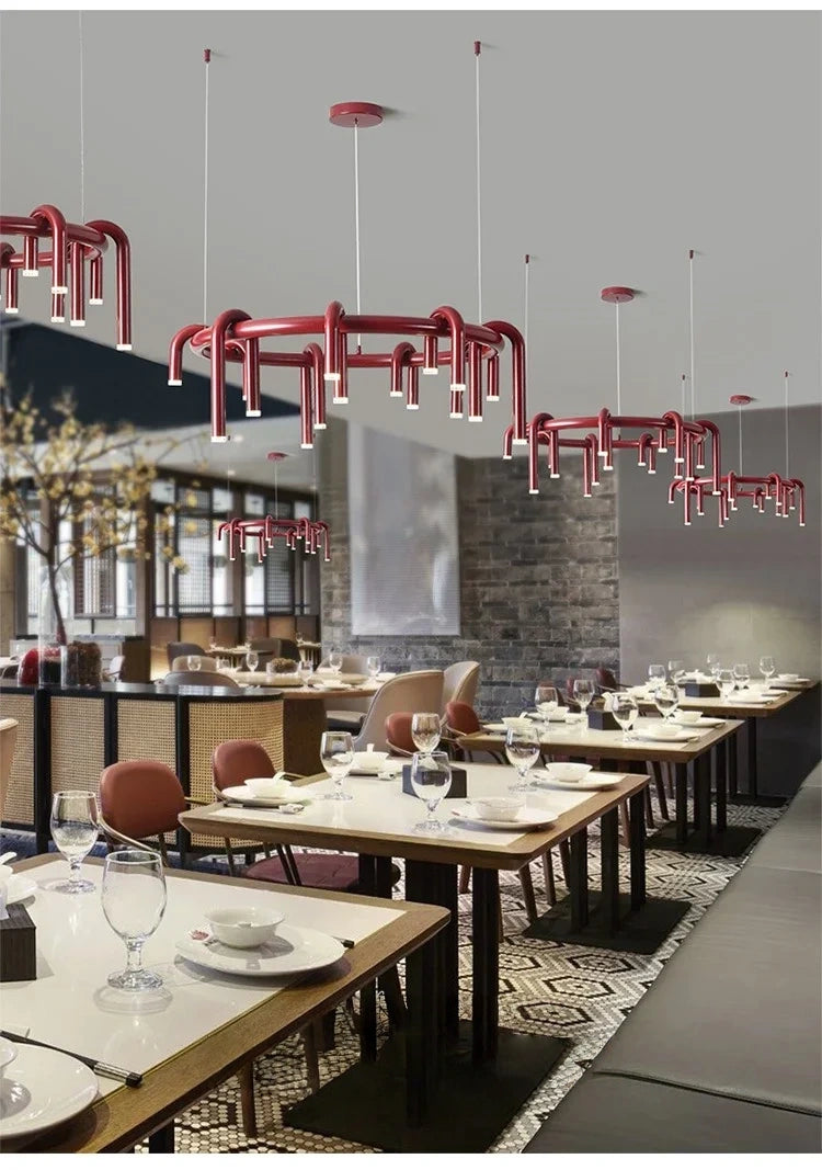 Calder Red Tube Chandelier