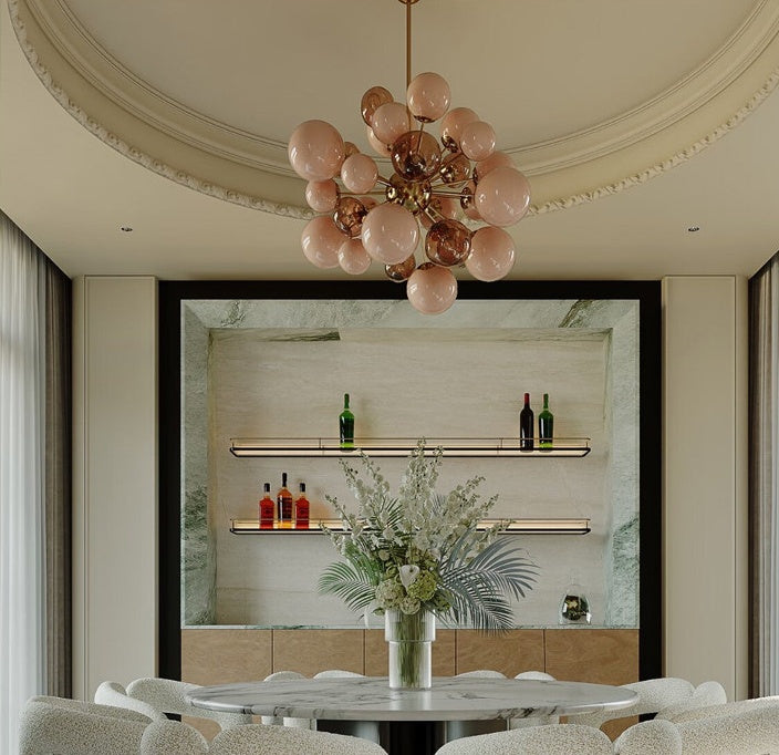 Sweet Bubbles Glass Chandelier, Pink