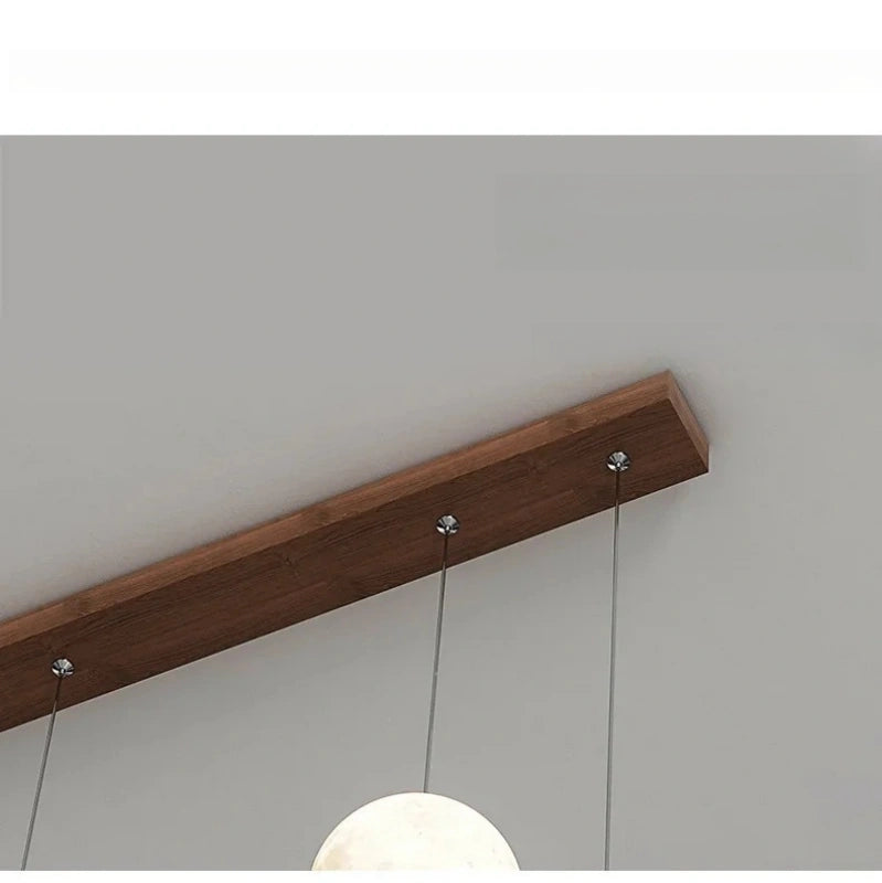 Forma Minimalist Arc LED Pendant Light with Two Globes