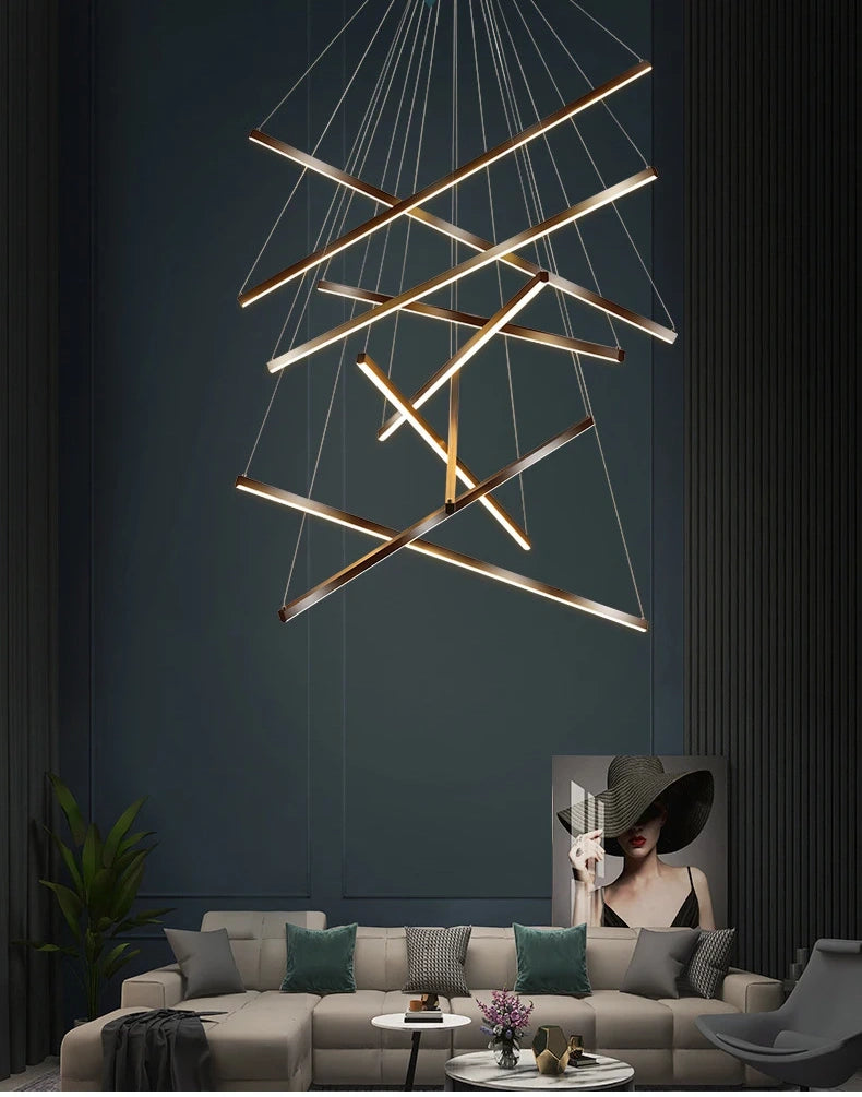 Hoell Geometry Layered Multi-Layers LED Chandelier, Black