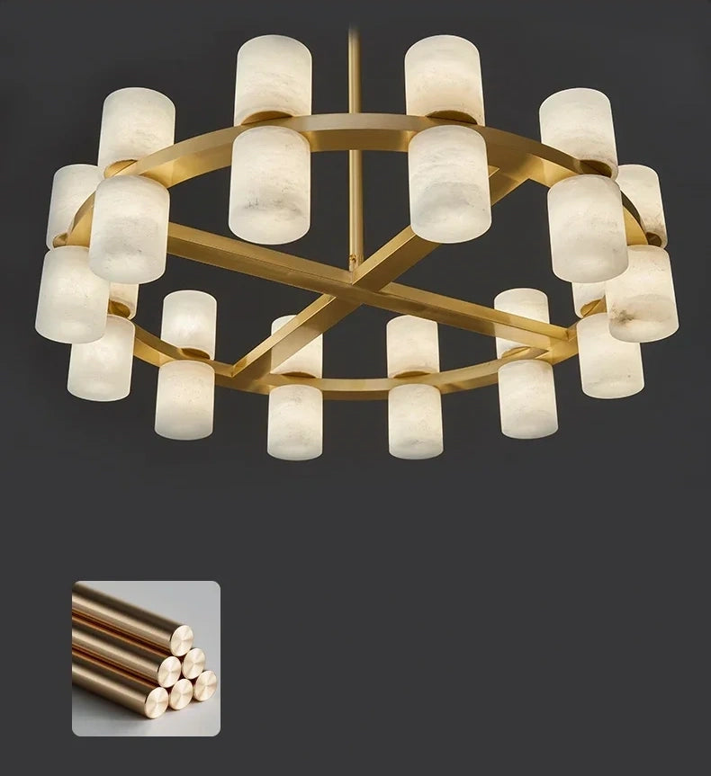 Grand Alabaster Cylinder LED Chandelier