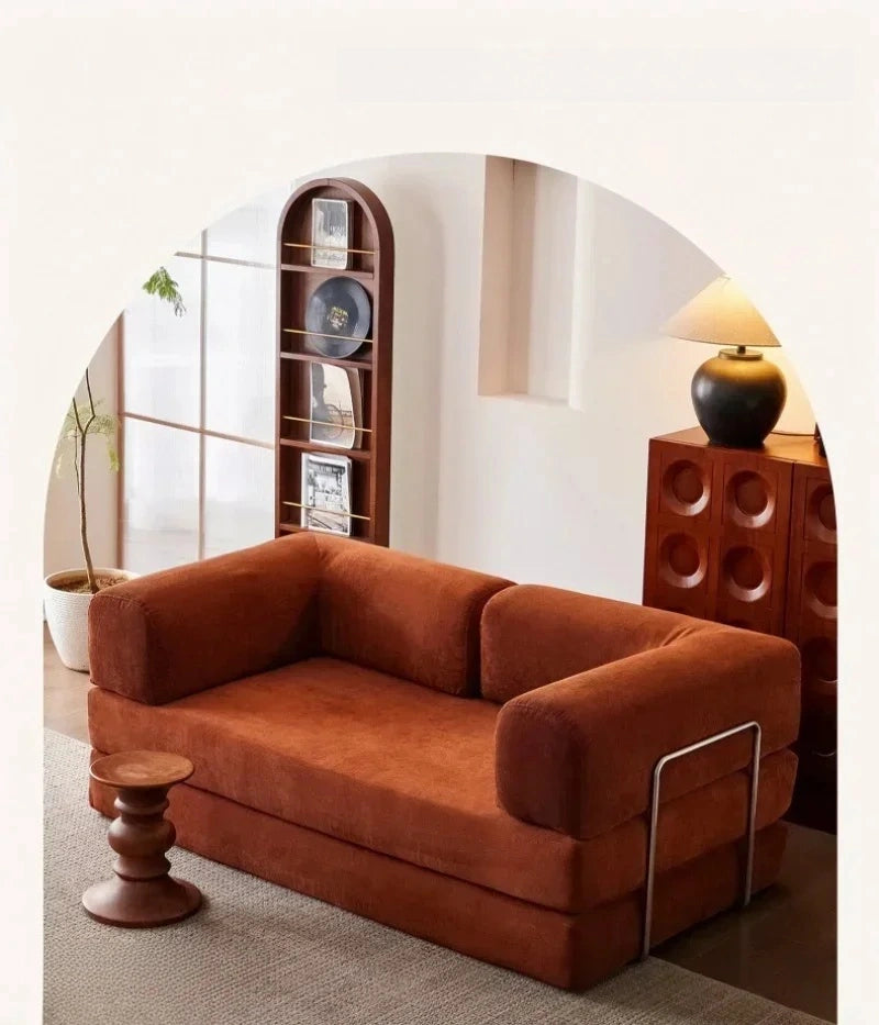 Foldable Corduroy Sofa Bed – Modern Minimalist Living Room Seating for Small Spaces