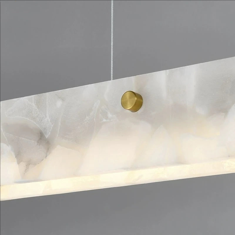 Luxury Alabaster Linear LED Pendant Light, Minimalist