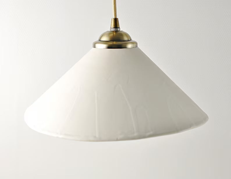 Rustic White Ceramic Pendant Light for Kitchen & Dining