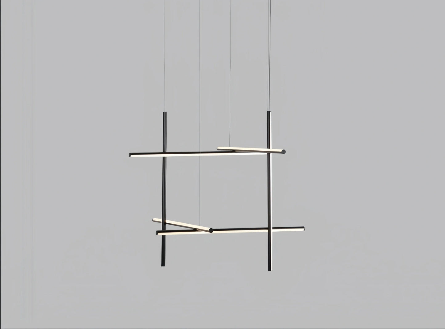 Minimalist Modular Aluminum Tube LED Chandelier