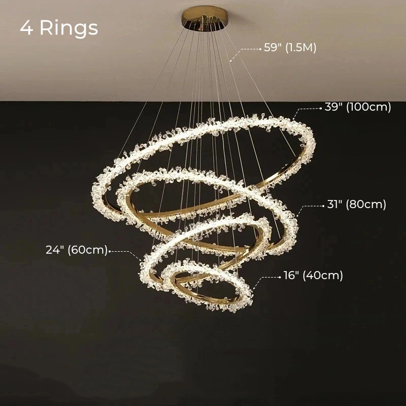 Starveil Crystal Pebbles Ring LED Chandelier