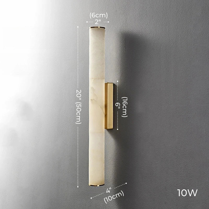 Daphne Laurel Tube Alabaster Wall Sconce
