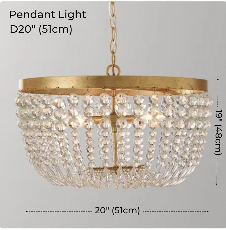 Round Crystal Beads Chandelier with Hanging Chain