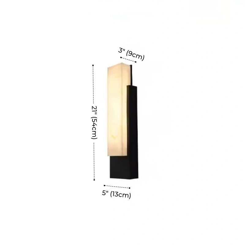 Outdoor Minimalist Alabaster LED Wall Sconce, Waterproof