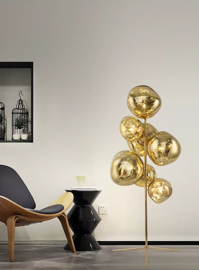 Tambora Lava Floor Lamp with Low-Profile Tripod Base