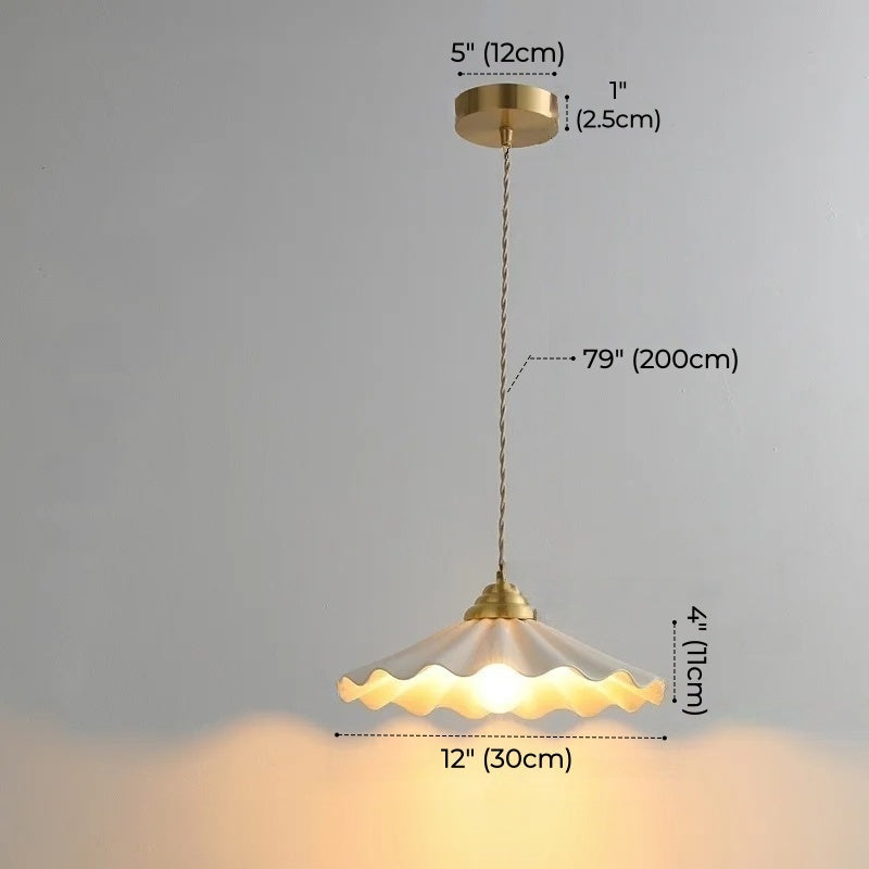 Lucie Pleated Ceramic Pendant Light