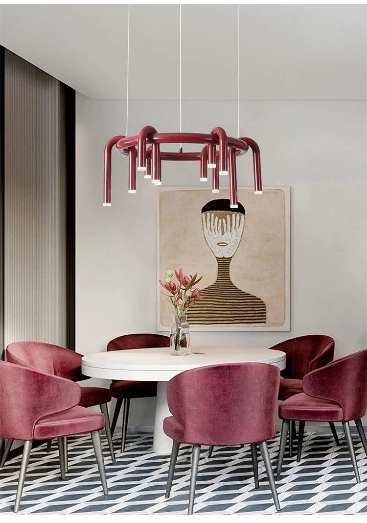 Calder Red Tube Chandelier