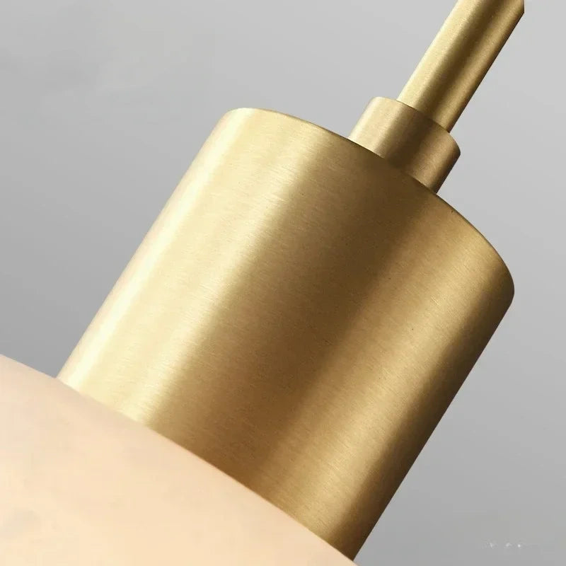 Modern Alabaster Pendant Light with Copper, Interior Lighting
