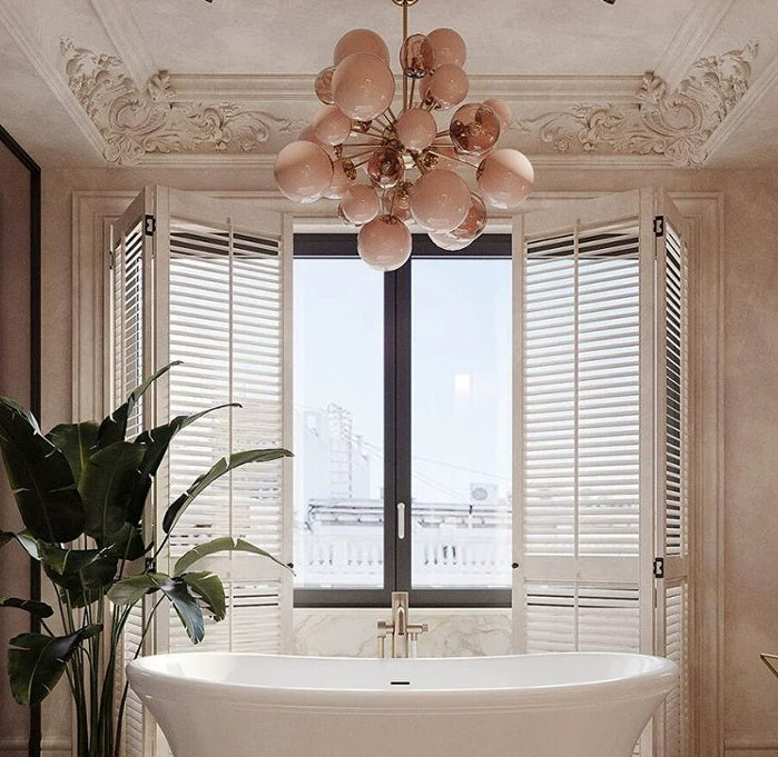 Sweet Bubbles Glass Chandelier, Pink