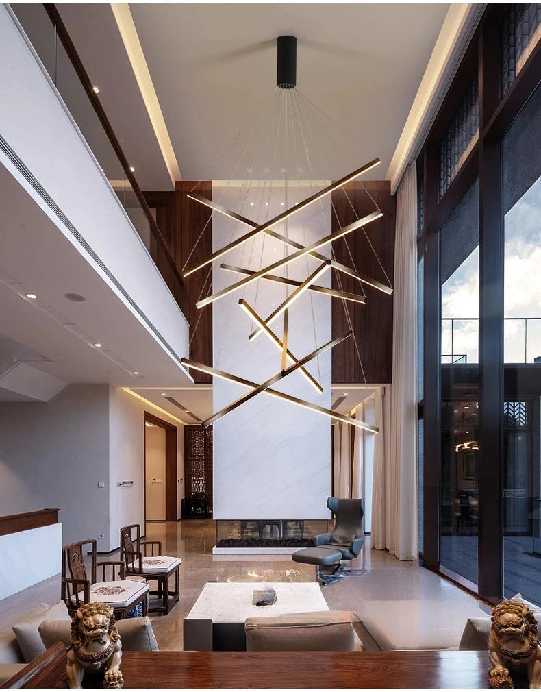 Hoell Geometry Layered Multi-Layers LED Chandelier, Black