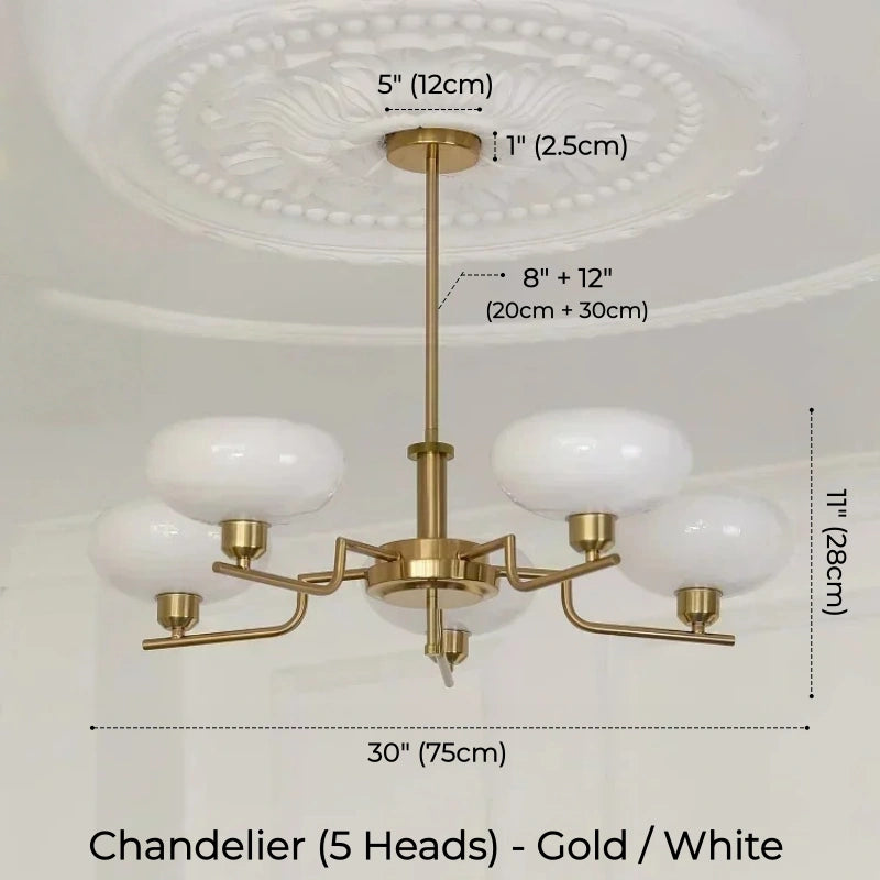Oria Bauhaus Glass Chandelier & Wall Sconce