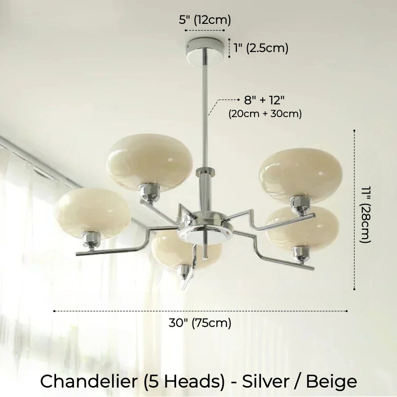 Oria Bauhaus Glass Chandelier & Wall Sconce