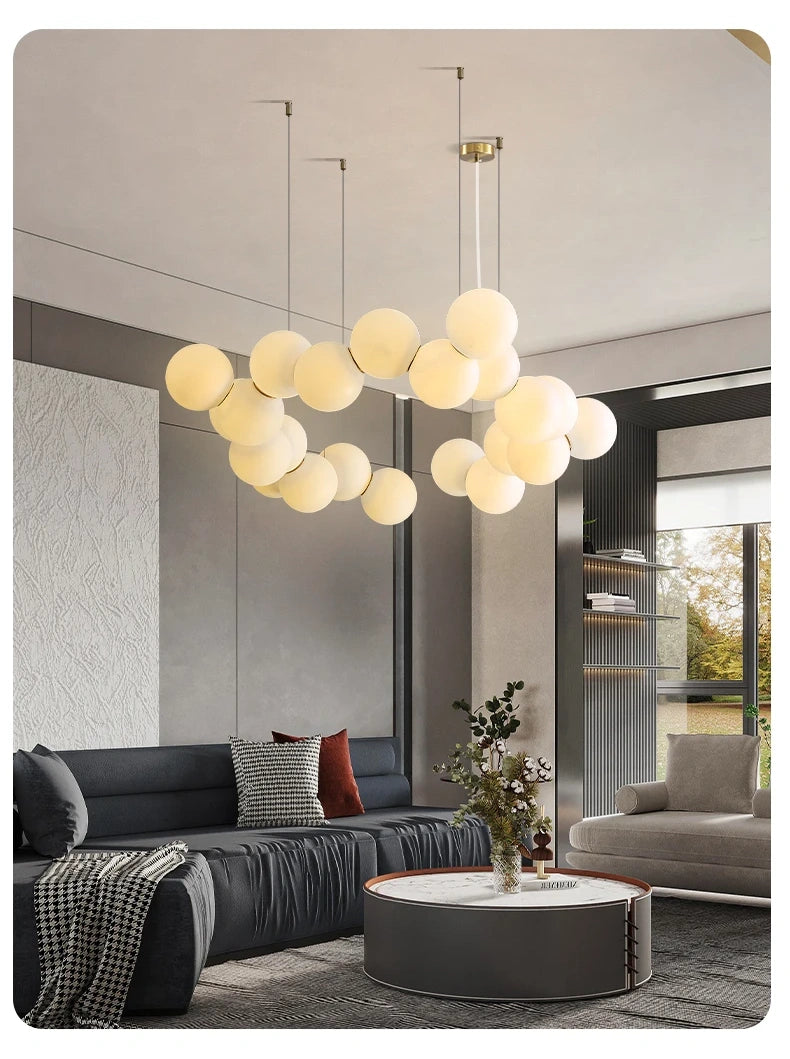 Cloud Linked Bubble Chain Pendant Light