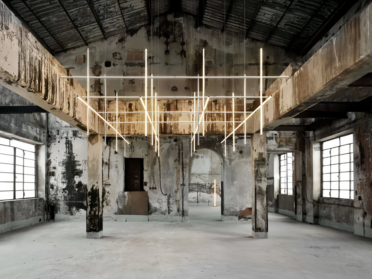 Minimalist Modular Aluminum Tube LED Chandelier