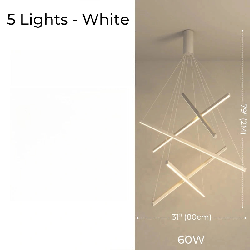 Hoell Geometry Layered Multi-Layers LED Chandelier, Black