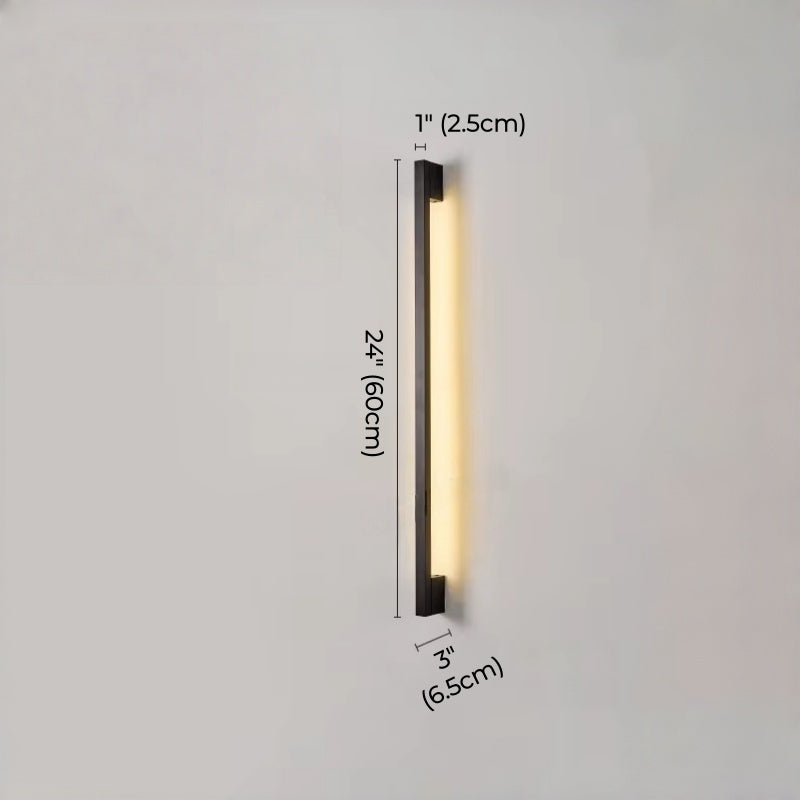 Minimalist Slim Black Waterproof LED Wall Light