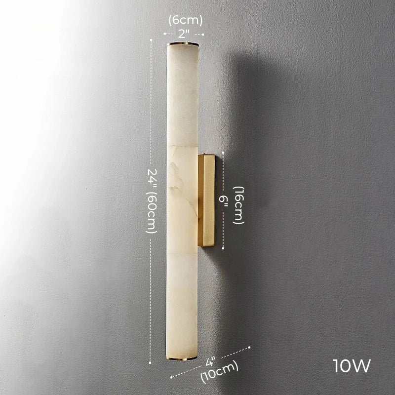 Daphne Laurel Tube Alabaster Wall Sconce