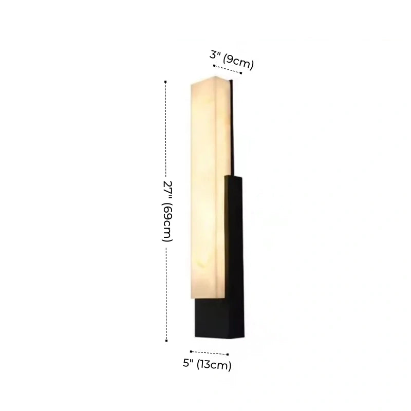 Outdoor Minimalist Alabaster LED Wall Sconce, Waterproof
