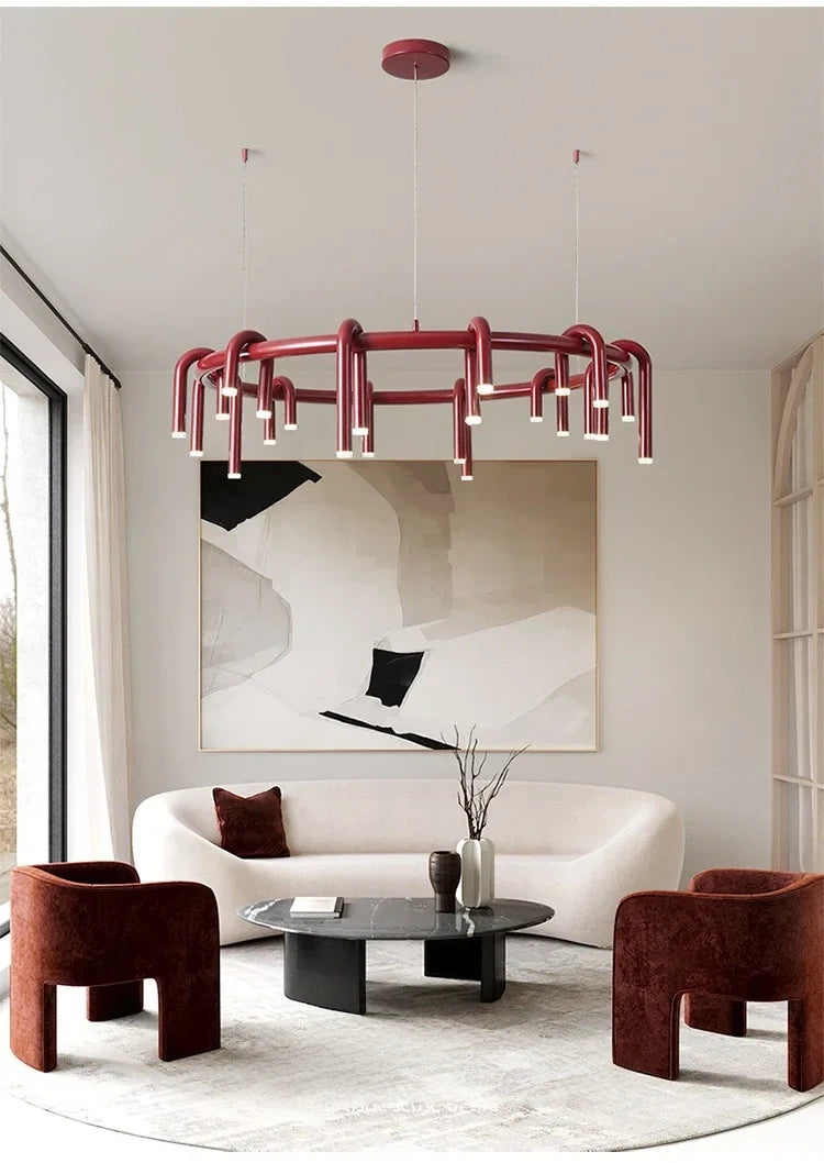 Calder Red Tube Chandelier